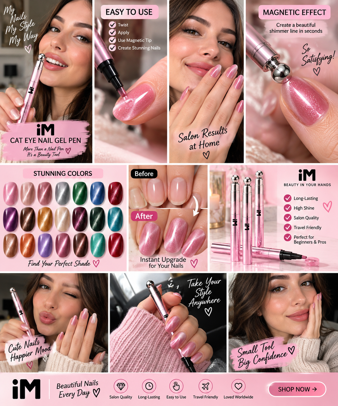 Nail Art Pen With A No-makeup Looklaid-back Cat-eye Gel Pen