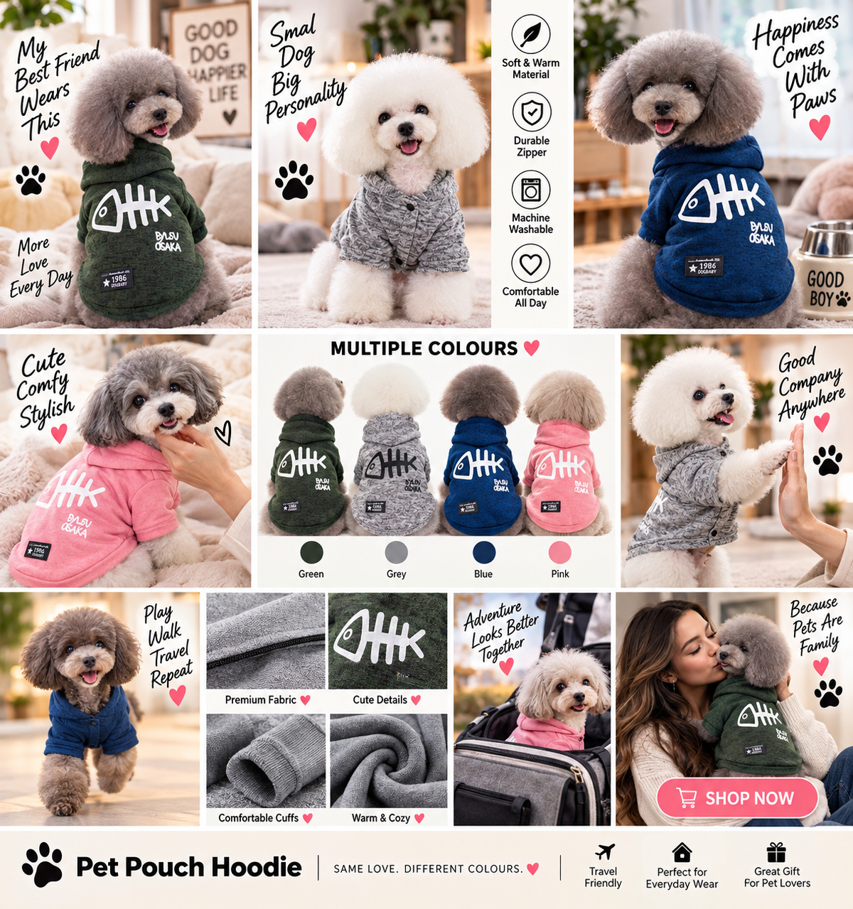Pet Clothes Fishbone Pattern Small Dog