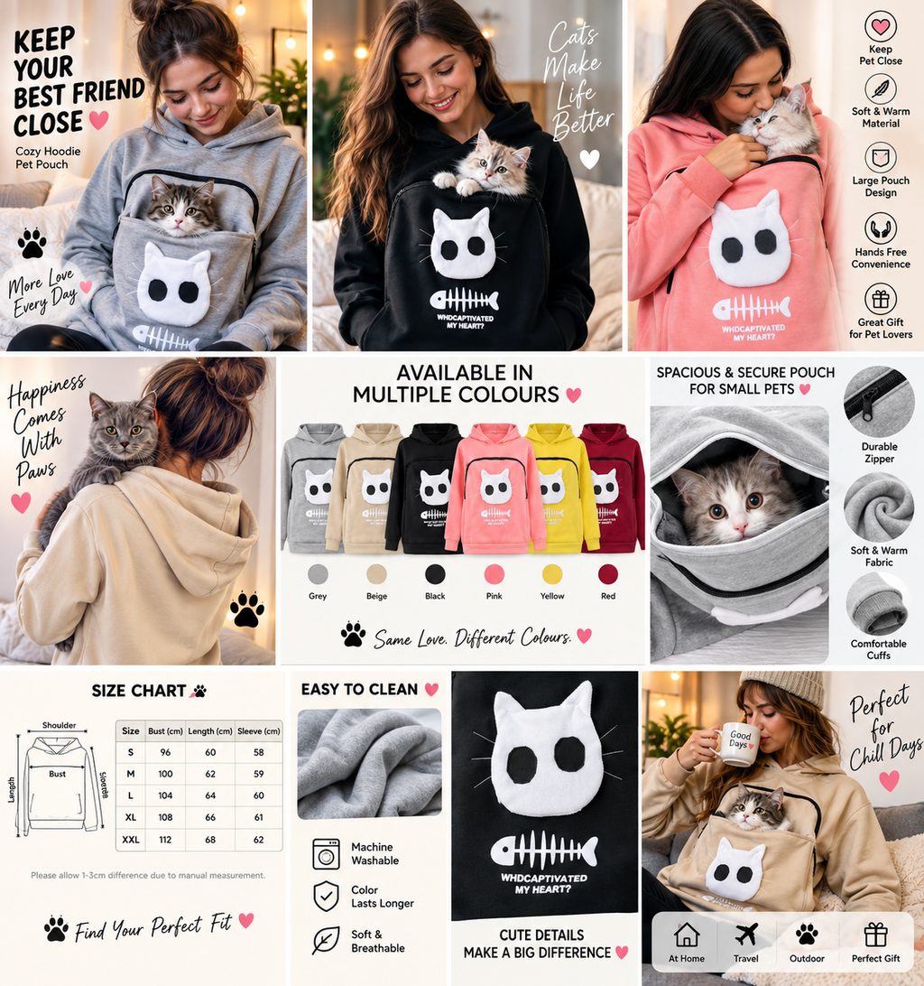 Cat Lovers Hoodie Kangaroo Dog Pet Paw Dropshipping Pullove