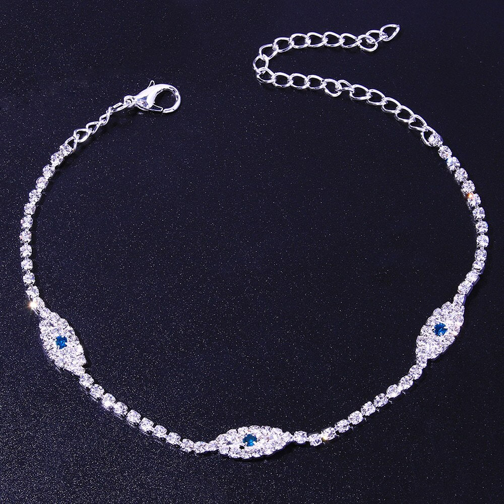 Vintage Bule Evil Eye Anklet Bracelet Beach Women Crystal Anklet1
