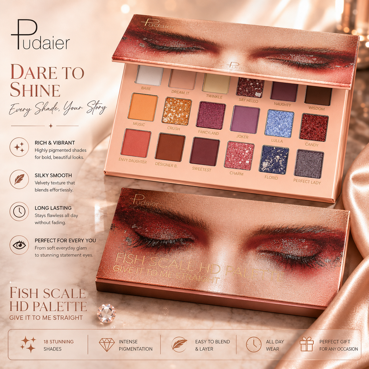 Fish Scale HD Eye Shadow Palette