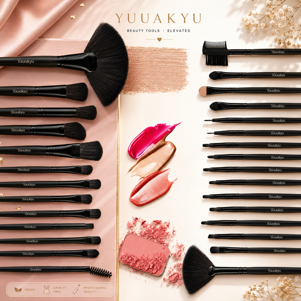 32pcs Facial Eye Shadow Eyeliner Foundation Makeup Brush Set