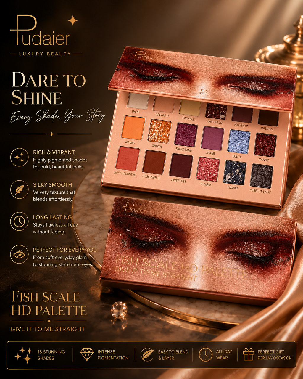 Fish Scale HD Eye Shadow Palette