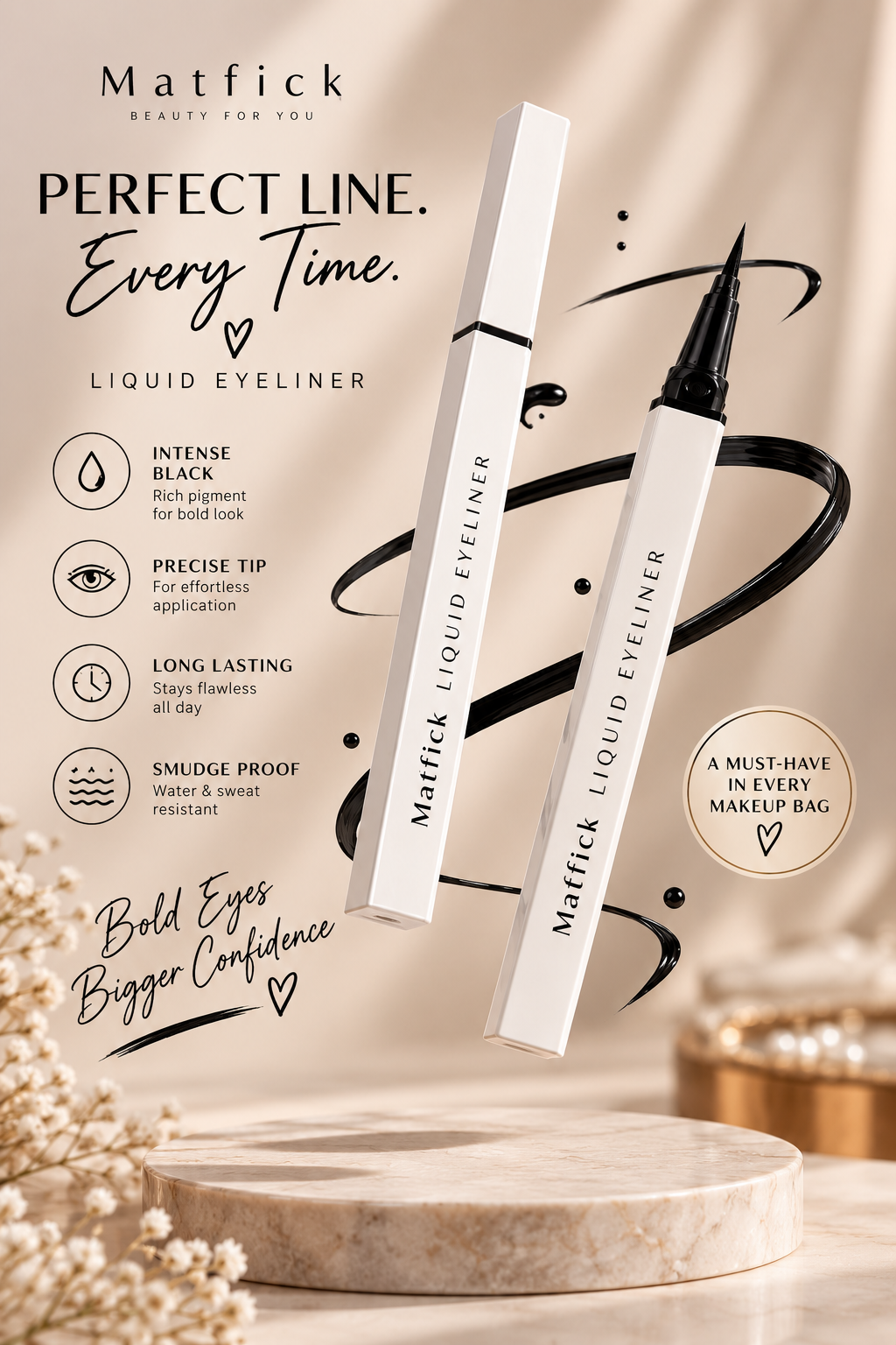 Fast dying No halo lasting No fading No discoloration eye liner