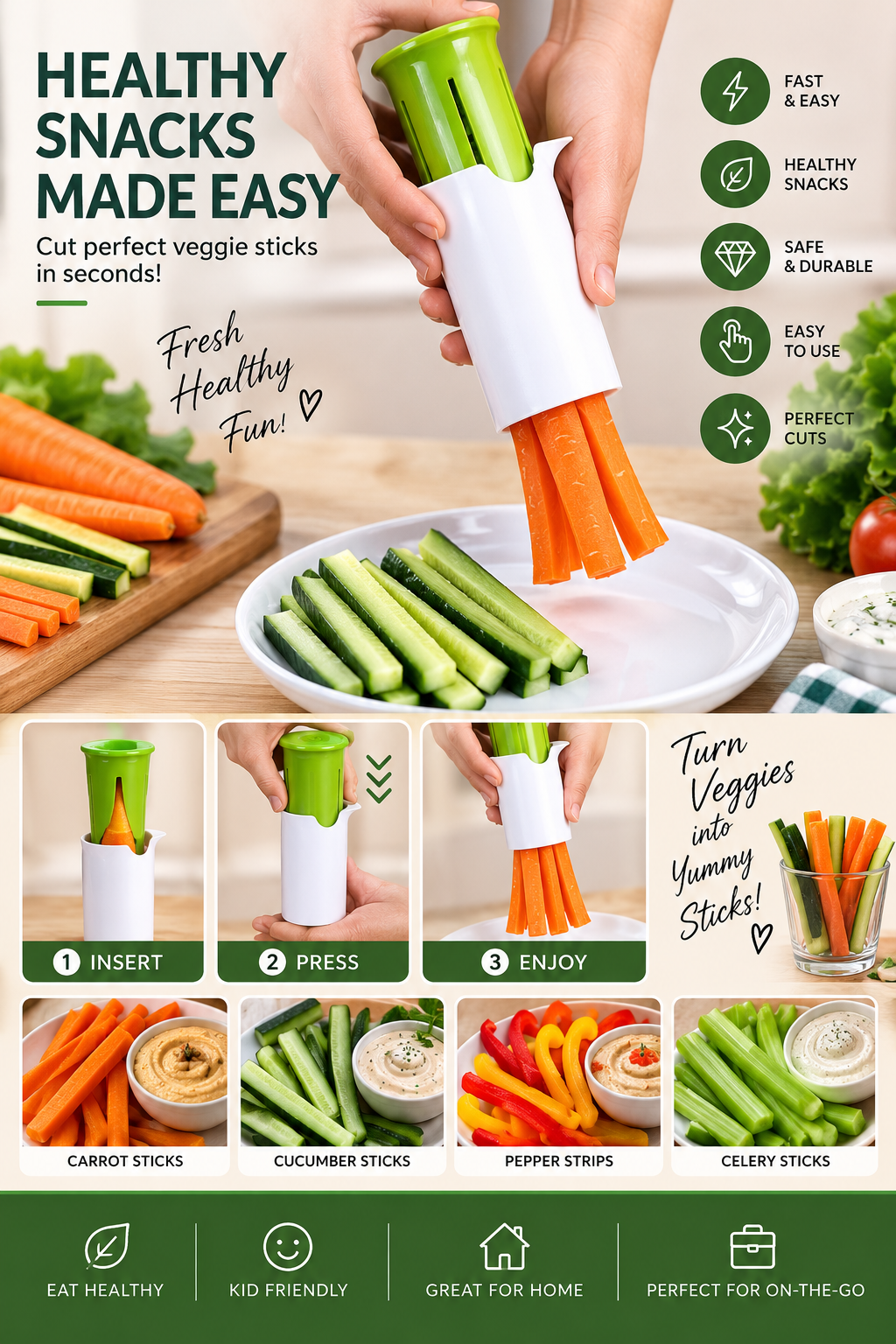 Creative Vegetable Cutters Fruit Kitchen Cucumber Carrot Divider