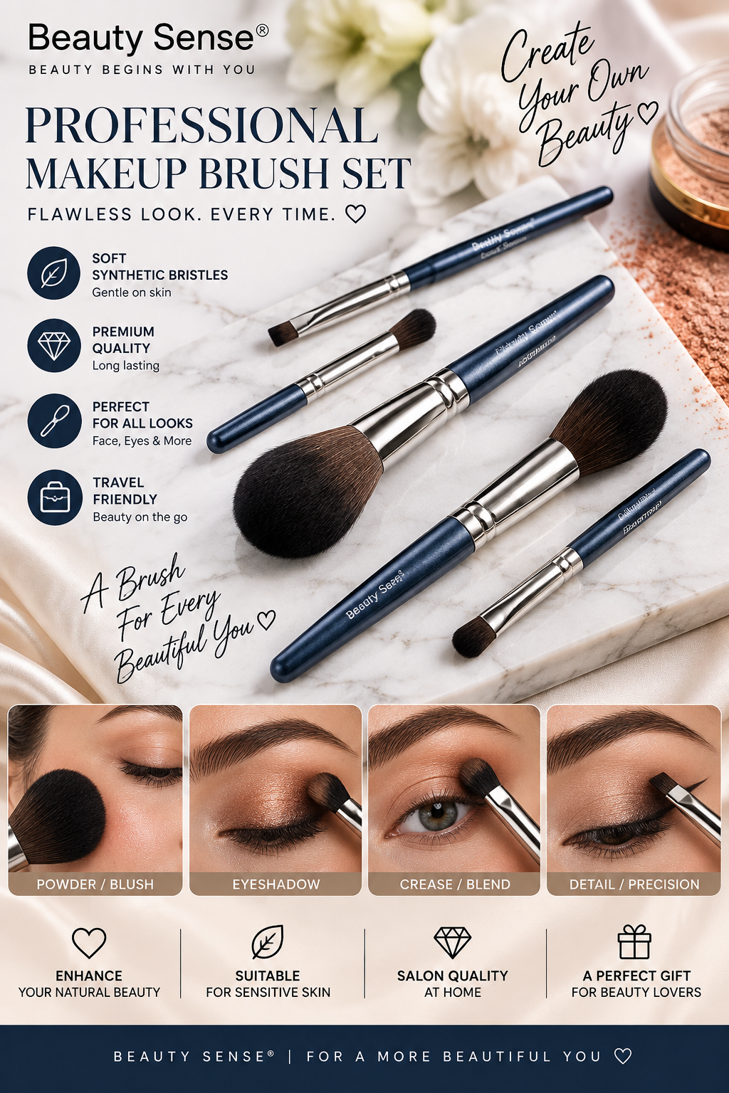 Makeup Brushes Quick Dry Foundation Powder Eye Shadow Crease Lip Liner
