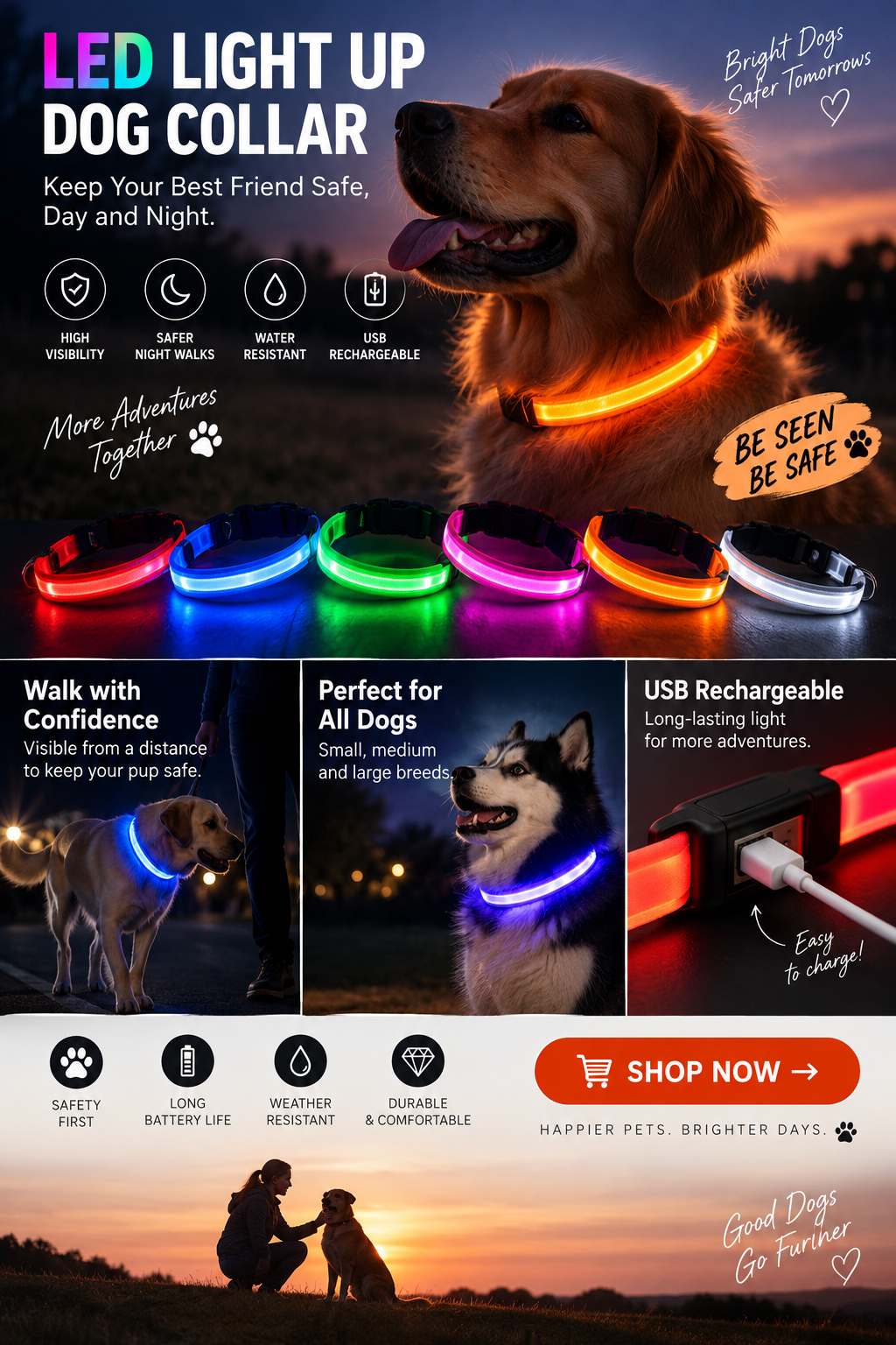 LED Light Up Dog Collar