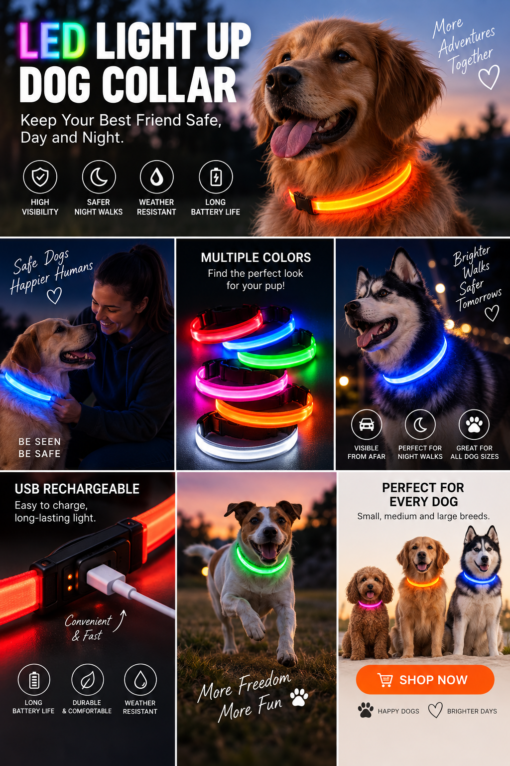 LED Light Up Dog Collar
